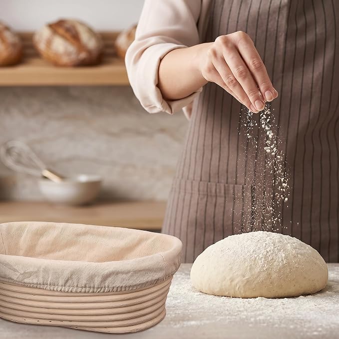 4 Pcs Banneton Proofing Liners,10 Inch Bread Basket Liner,Reusable Rattan Banneton Liner Cloth Cover for Bakery Home Baking,4 Round Proofing Covers