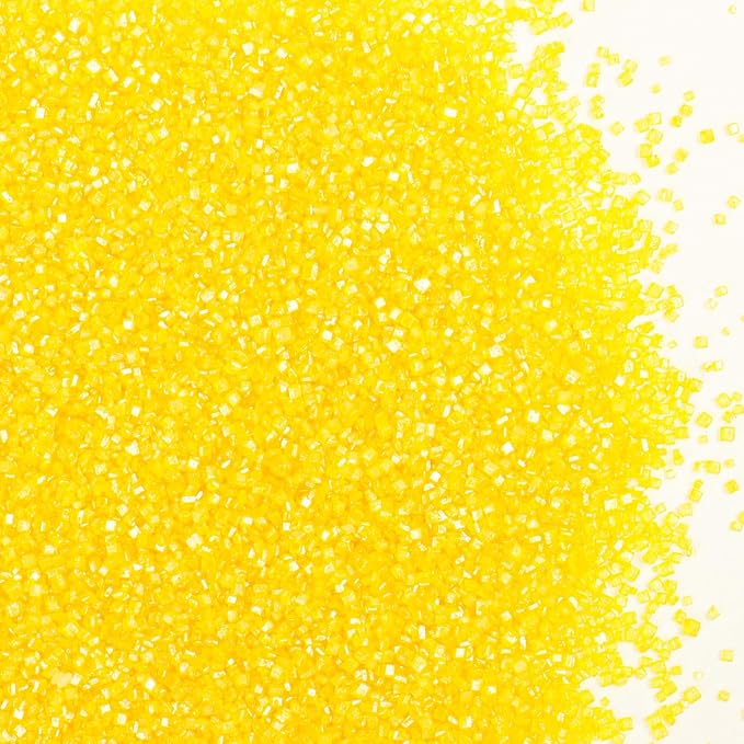 Yellow Sanding Sugar - Sparkling Sugar Crystals for Baking Decorations (130g/4.6oz) - Edible on Cookies, Cupcakes, Cakes, Ice Cream | Wedding, Party, Valentines Sugar Sprinkles