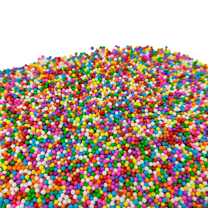 Colorful Sprinkles Rainbow Nonpareils Sprinkles Edible Mini Pearl Sprinkle for Cake Decorations, Baking, Ice Cream, Cookies, Donuts and Lollipops - 2mm Sugar Pearls