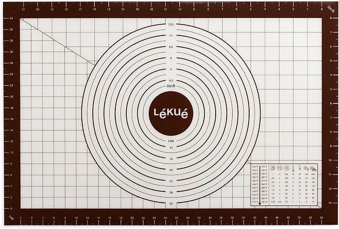 Lékué Non-stick Pastry Mat with measuring guides, 15.7 x 0.4 x 23.6inch