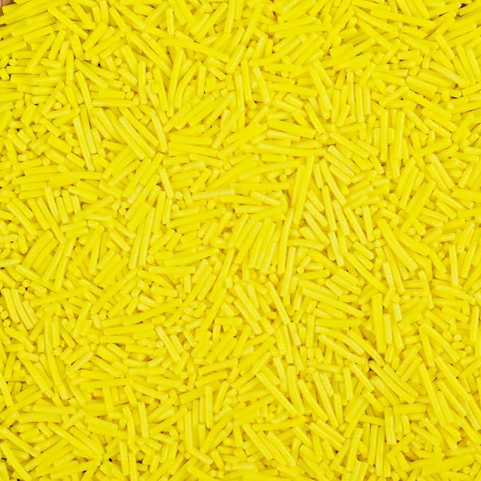 Yellow Jimmies Sprinkles, Edible Yellow Sprinkles for Baking Topping, Cupcakes, Cookies, Ice Cream & Cake Decorating, Easter Spring Christmas Party Supplies