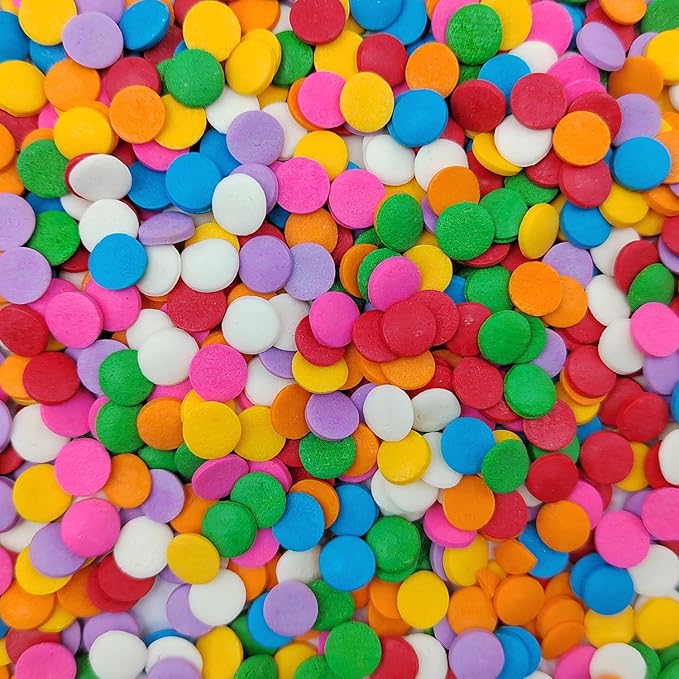 Homankit Rainbow Round Sprinkles, Edible Confetti Sprinkles for Celebration 8MM Round Sprinkles for Baking Cake Cupcake Ice Cream Cookie Decoration 2.82 Ounces