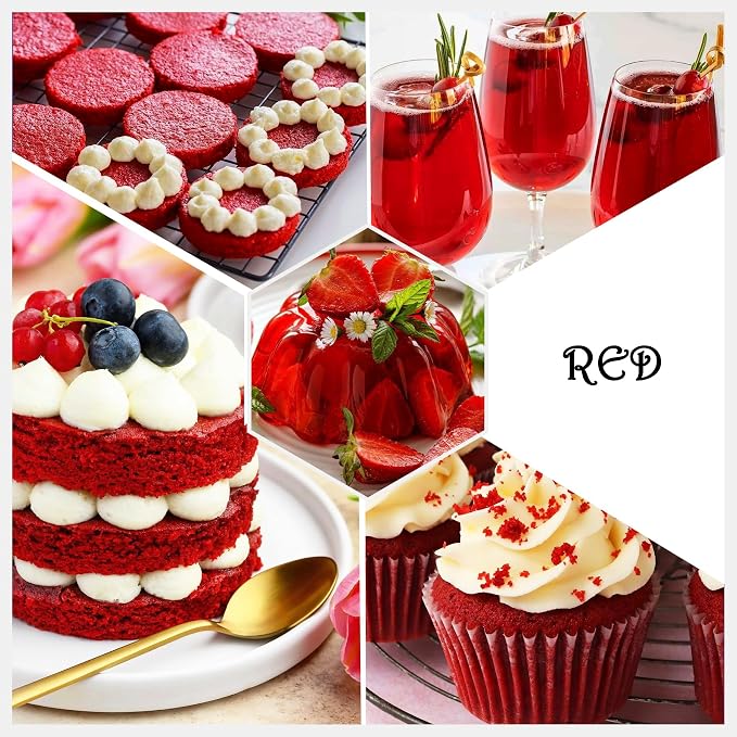 Gel Food Coloring - 5.3oz Vivid Food Coloring Gel for Baking, Cake Decorating, Icing, Cookie, Fondant and Macaron - Tasteless Food Color Dye for Frosting, Easter Egg, Soap Making and Crafts (Red)