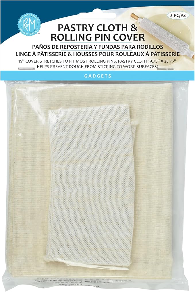 R&M International Heavyweight Pastry Cloth and Rolling Pin Cover Set