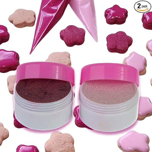 All Natural Pink and deep pink Food Coloring Powders Set | Perfect for cake decoration, cookie Frosting, Icing & Drinks | Dye-Free, Plant-Based, Kosher, Flavorless | No Carmine, No Annatto | By Pixie Dust | Large 2 Jars (0.40 oz / 11g Each) 22g Total.