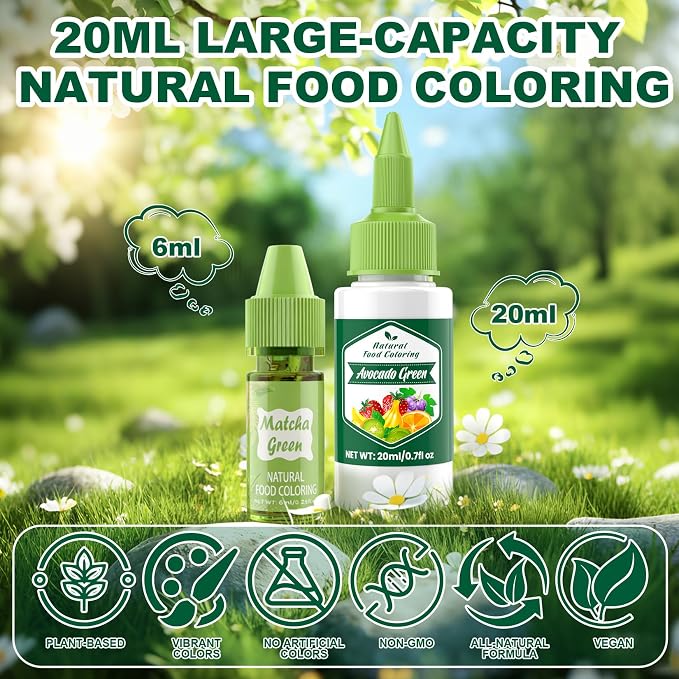 Natural Food Coloring - 160ml Pastel Food Coloring, Plant Based Food Dye, Artificial Dye Free Gel Food Coloring for Cake Decorating, Buttercream Frosting, Cookie, Baking