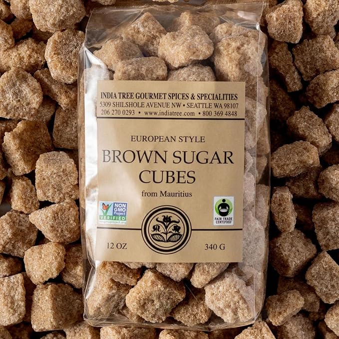 Pure Brown Sugar Cubes, All-Natural Gourmet Sweetener for Coffee, Tea, and Baking, 12 Oz Bag (Pack of 1)