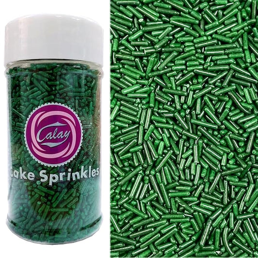 PhilaeEC Green Jimmies Sprinkle Edible Soft Jimmies Sprinkle for Cake Decoration Cupcake Topper Cookie Baking Decorations Halloween Christmas Valentine Supplies 2.75oz/78g