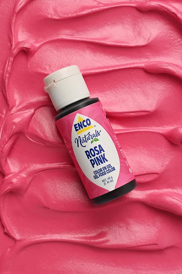 ENCO Natural Food Coloring Gel Pink (1.41 oz) – No Artificial Dyes, Vibrant Colors for Icing, Buttercream & Fondant – Kosher & Vegan Colors – Baking & Cake Decorating