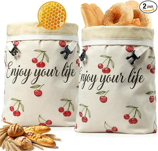 2 Pack Beeswax Bread Bags for Sourdough Homemade Bread - 17"×13" XL Organic Sourdough Bread Bags Reusable, Sourdough Bags with Beeswax Lining Keep Fresh Longer, Freezer Safe, Gifts for Baking Lovers