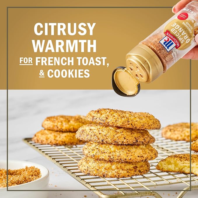 McCormick Finishing Sugar, Spiced Orange, Limited Edition, Bright Citrus Flavor with Warm Spices, For Muffins, Pie, Cocktails, Cider, Tea, and More, 3.7 oz (Pack of 2)
