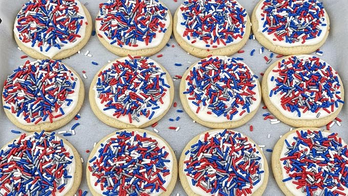 NCS New England Game Day Red, Dark Blue, Silver & White Jimmies Edible Sprinkles – Cupcake, Cake & Cookie Decorations, 7 oz