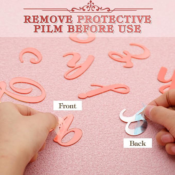 Teenyyou 68 Pcs Acrylic Alphabet Number Cake Topper 0-9 Number and A-z Letters Personalized Cake Picks Decor DIY Name Cupcake Toppers Graduation Wedding Baby Shower Party(Rose Gold)
