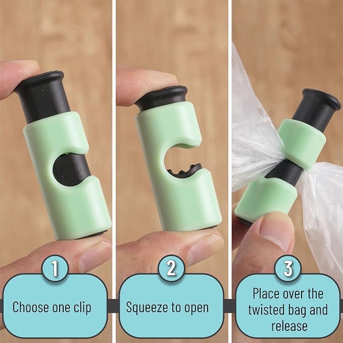 Mr. Pen- Squeeze and Lock Bread Bag Clips, 2.4 Inch, 8 Pack | Multicolor Squeeze Lock Clips, Reusable Bag Closures for Bread, Snacks, Coffee, Food Storage, Fits Thick and Thin Bags