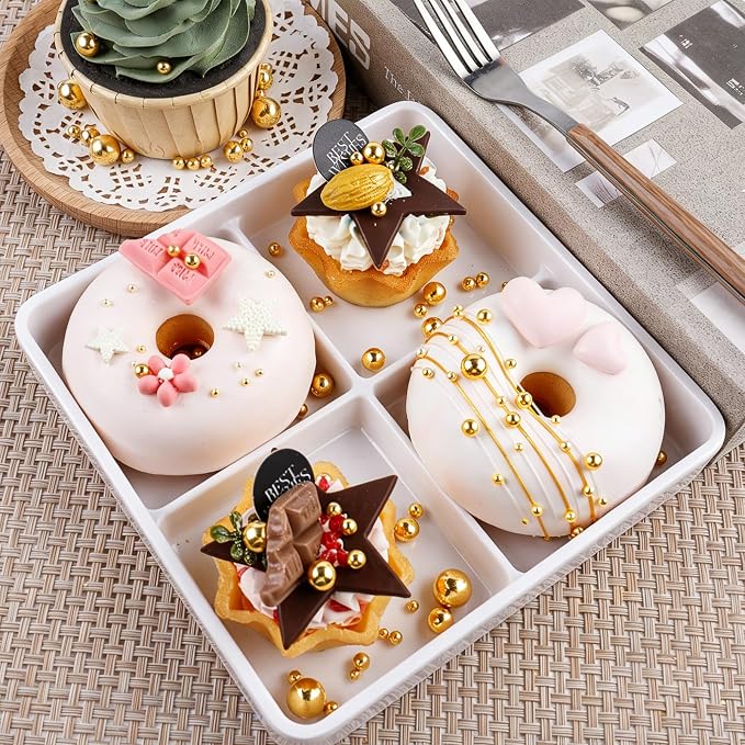 Gold Pearl Sprinkles for Cake Decorating, 6 Sizes Mix 4.6 oz Edible Pearls Sugar Sprinkles for Baking Cupcake Cookie Ice Cream