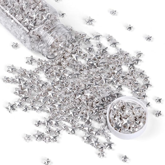 Cobakey Bright Silver Sprinkles for Cake Decorations 100g/ 3.52oz Star Metallic Pearl Sugar Sprinkles for Cupcake Toppers Wedding Party Valentines Halloween Christmas Supplies