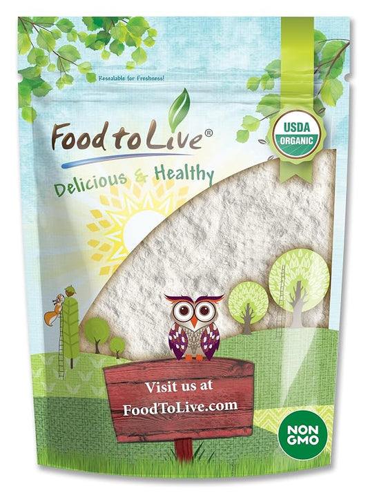 Food to Live Organic Tapioca Flour, 4 Pounds – Non-GMO Finely Ground Tapioca Starch. Wheat and Rice Flour Substitute. All Purpose Thickening Agent for Baking, Sauces & Gravies. Vegan, Bulk