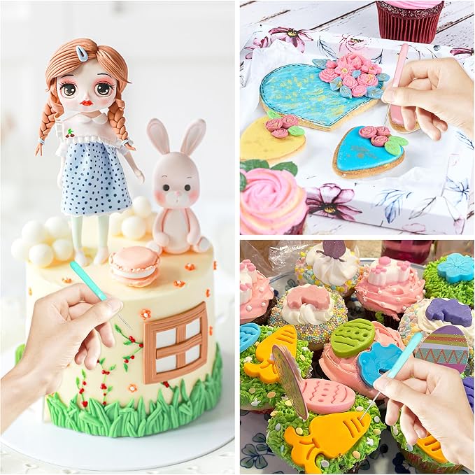 8 Pieces Cookie Scribe Tool Sugar Stir Needle Scriber Needle Cookie Decorating Tools with Clear Box, DIY Baking Pin Whisk Stainless Steel Needle Biscuit Icing Pin