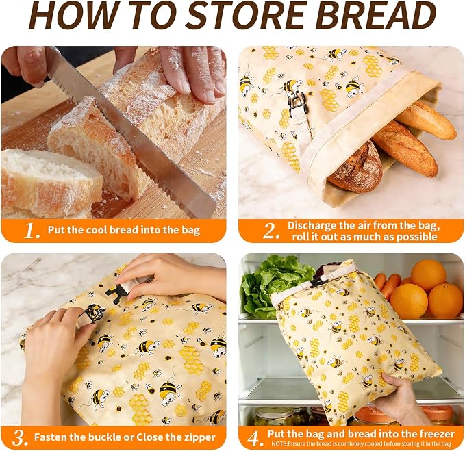 2 Pack Beeswax Bread Bags for Sourdough, Reusable Cotton Linen Bread Storage Bags for Homemade Bread, XL 17'' x 13'', Roll-Up Closure, Freezer Safe