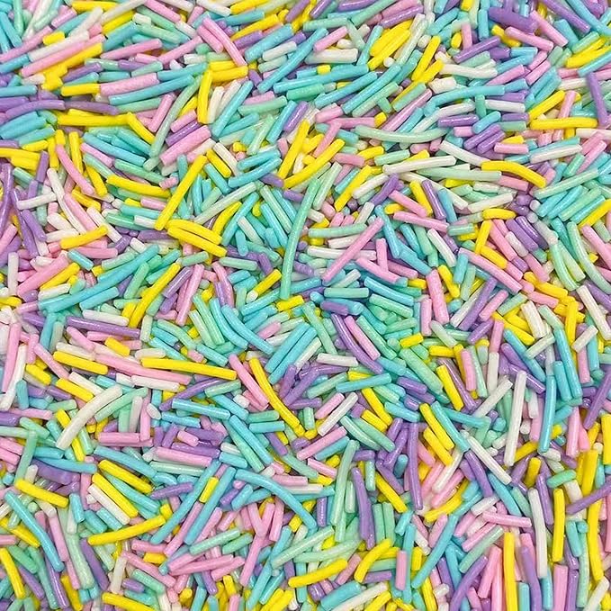 Sentovac Easter Jimmies Sprinkles Edible for Cake Decorating Pastel Sprinkles Sugar Candy Cookie Cupcake Topper Ice Cream Baking Decorations Easter Vanlentine Christmas Supplies 3.53oz