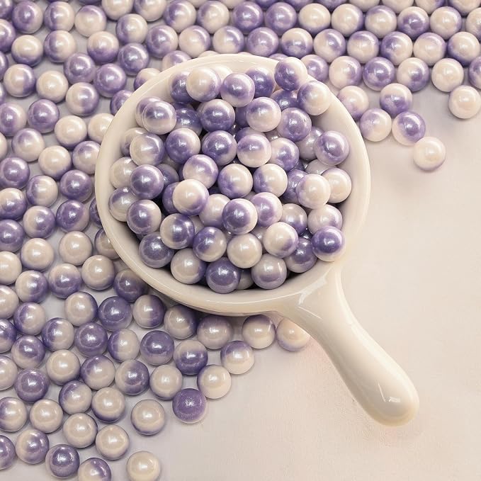 Edible Pearl Sprinkles, Lavender Purple, 26 Colors Mixed Size | Gluten Free, Food Grade, For Cakes, Cupcakes, Cookies, Donuts & Ice Cream, Wedding & Festival Decoration