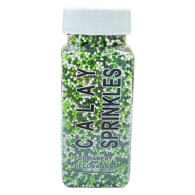 Sentovac 2mm St.Patrick Day Nonpareils Pearl Sugar Sprinkles for Cake Decorating Edible Cake Cupcake 1 Bottle 3.88oz/110g Sprinkles for Decorating