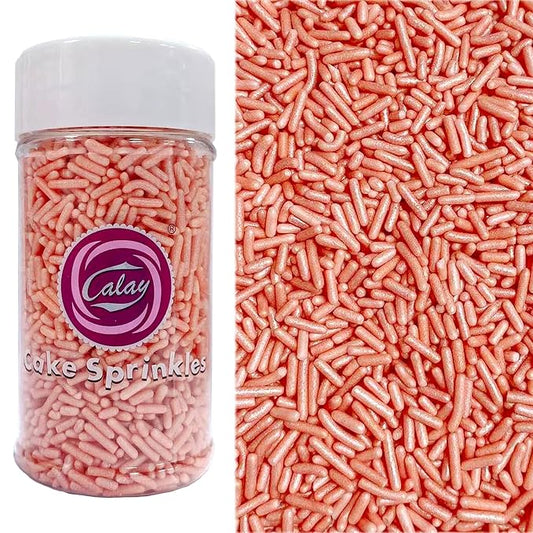 PhilaeEC Rose Gold Jimmies Sprinkle Edible Soft Jimmies Sprinkle for Cake Decoration Cupcake Topper Cookie Baking Decorations Halloween Christmas Valentine Supplies 2.75oz/78g