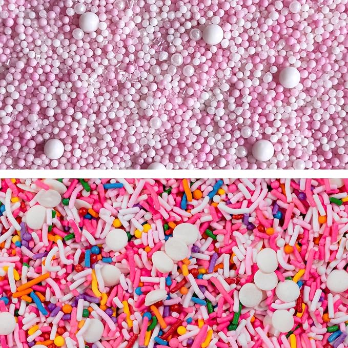 Fancy Sprinkles Bubbles & Bashes Sprinkle Set | Pink Piñata & Bubble Bath | Pink Sprinkles for Cake, Cupcake & Cookie Decorating | Baby Shower & Bachelorette | 2 Pack (0.5c)
