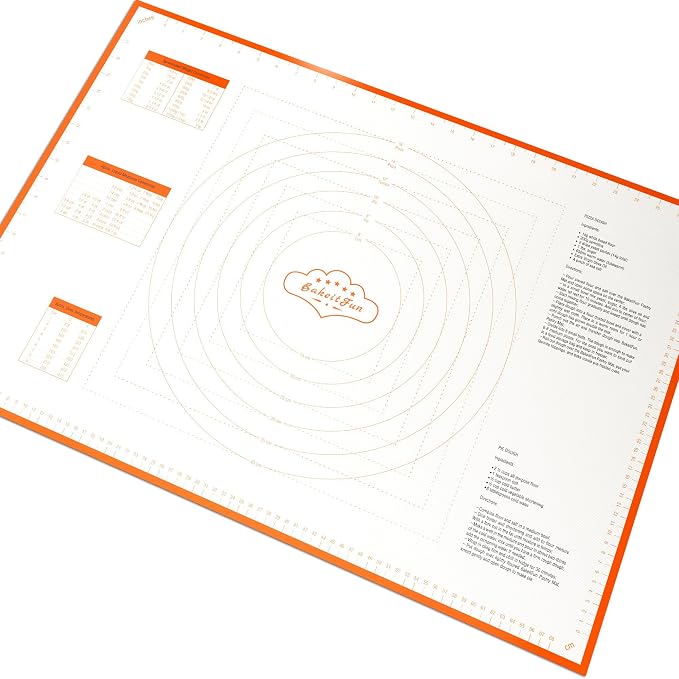 Silicone Pastry Mat X-Large 29.5 x 20.5 Inches, Nonstick Dough Rolling Mat with Measurement Markings, Heat Resistant to 450°F, BPA Free, Dishwasher Safe Baking Mat