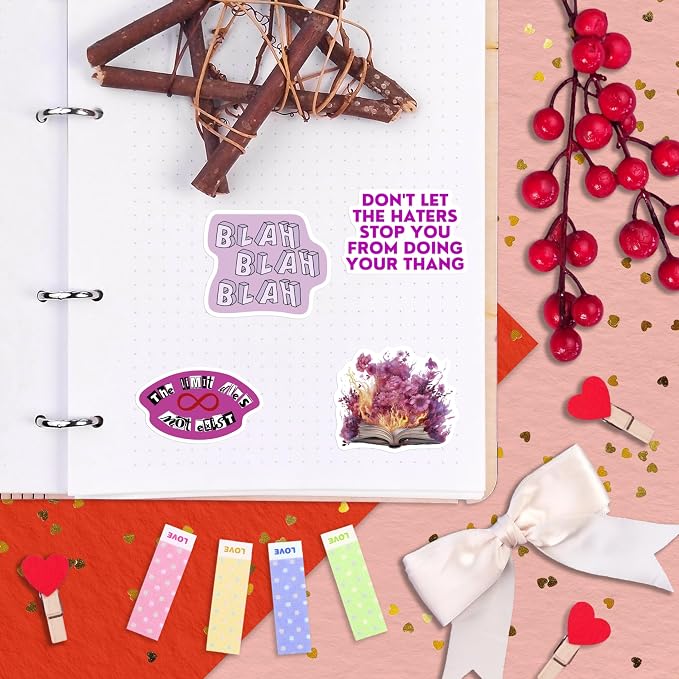 100Pcs Burn Book Stickers for Water Bottle, Laptop - MEA Girls Stickers, Burn Book Party Supplies & Decorations, Merch, Gifts for Women & Men