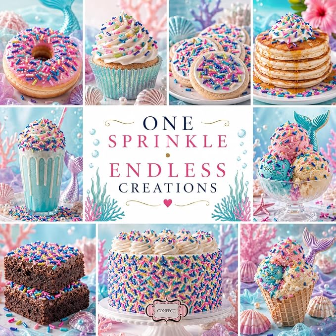 Confect Carnival Craze Rainbow Sprinkles – Custom Blend Jimmies – Multicolor Edible Toppings for Cake, Cupcake & Dessert Decorating – Vegan, Gluten-Free, Nut-Free, Soy-Free, Dairy-Free, Palm Oil-Free – 4.2 Oz