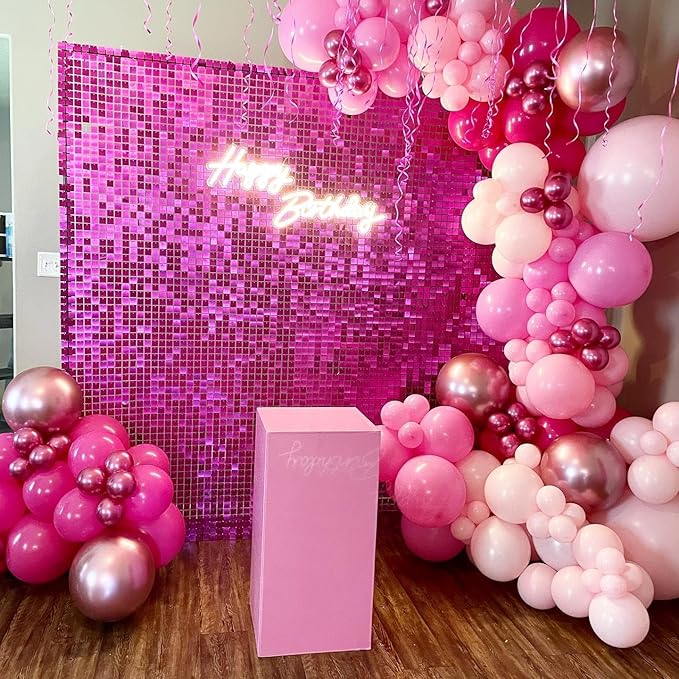 Pink Balloons Garland Arch Kit 170pcs, Hot Pink Metallic Pink Shades of Pink Valentine's Day Balloons for Birthday Wedding Princess Theme Engagements Baby Shower Party Decorations