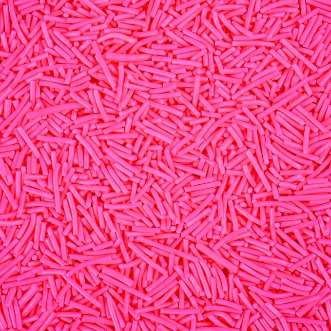Pink Jimmies Sprinkles, Edible Hot Pink Sprinkles for Baking Topping, Cupcakes, Cookies, Ice Cream & Cake Decorating, Wedding Party Valentines Supplies