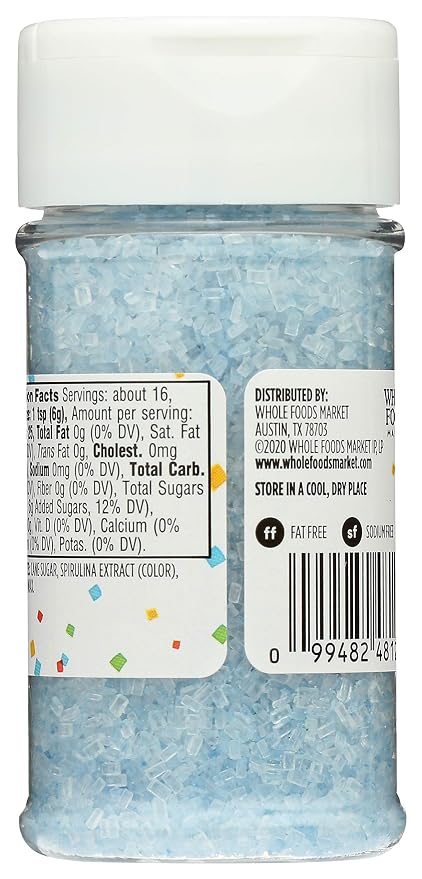 365 by Whole Foods Market, Blue Decorating Sugar, 3.3 Ounce (Pack of 2)
