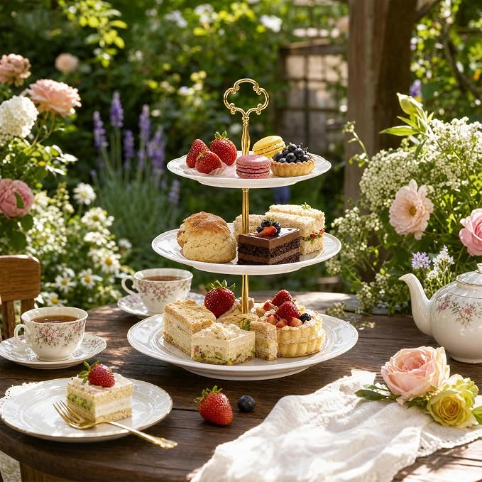 6 Sets 3 Tier Cake Stand Hardware Kit - Tiered Tray Plate Hardware - Cake Fruit Food Plate Stand Fitting Stacking Kit for Cake Stand Wedding Party