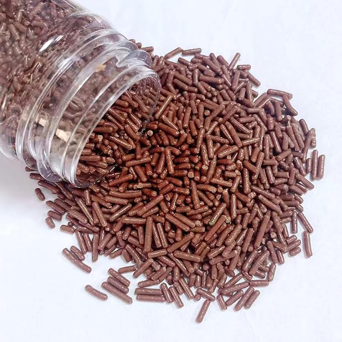 PhilaeEC Chocolate Brown Jimmies Sprinkle Edible Soft Jimmies Sprinkle for Cake Decoration Cupcake Topper Cookie Baking Decorations Halloween Christmas Valentine Supplies 2.75oz/78g