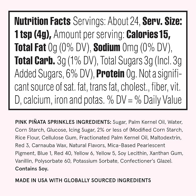 Fancy Sprinkles Pink Pinata Sprinkle Mix | Hot Pink, Pastel Pink & Rainbow Jimmies | Cake, Cupcake & Funfetti Baking | Birthday Party & Girls Night | 1 Pack (0.5c)