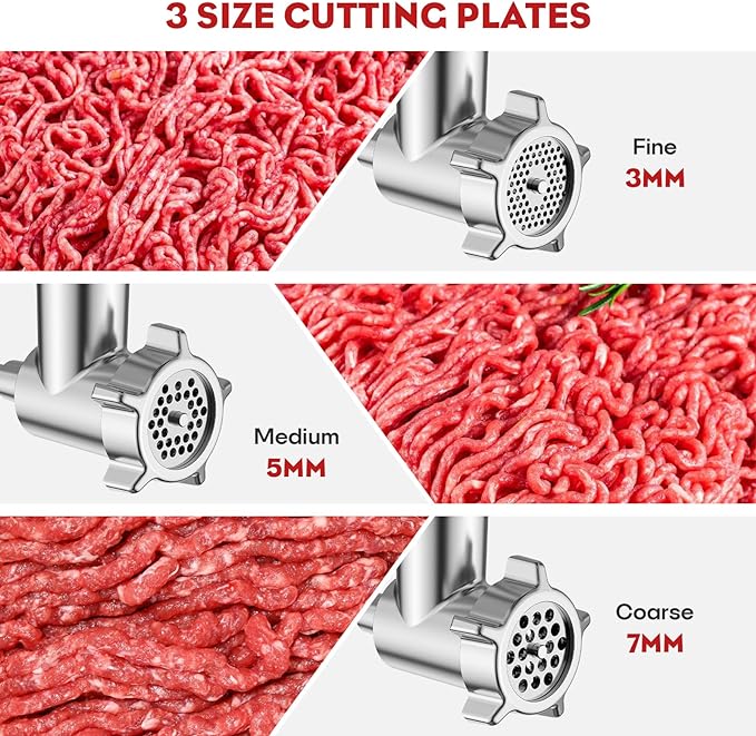 Meat Grinder & Stainless Steel Slicer Shredder Attachment for Kitchenaid Stand Mixer - Sausage Stuffer, Food Slicer, Shredder, Cheese Grater & Salad Maker by Cofun