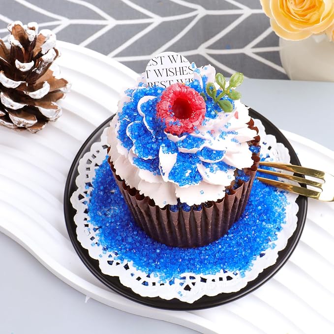 Blue Sprinkles Sanding Sugar for Baking, 6.35oz/180g Edible Sparkling Sugar Crystals, Decorating Sugar Sprinkles for Cakes Cupcakes Cookies Ice Cream