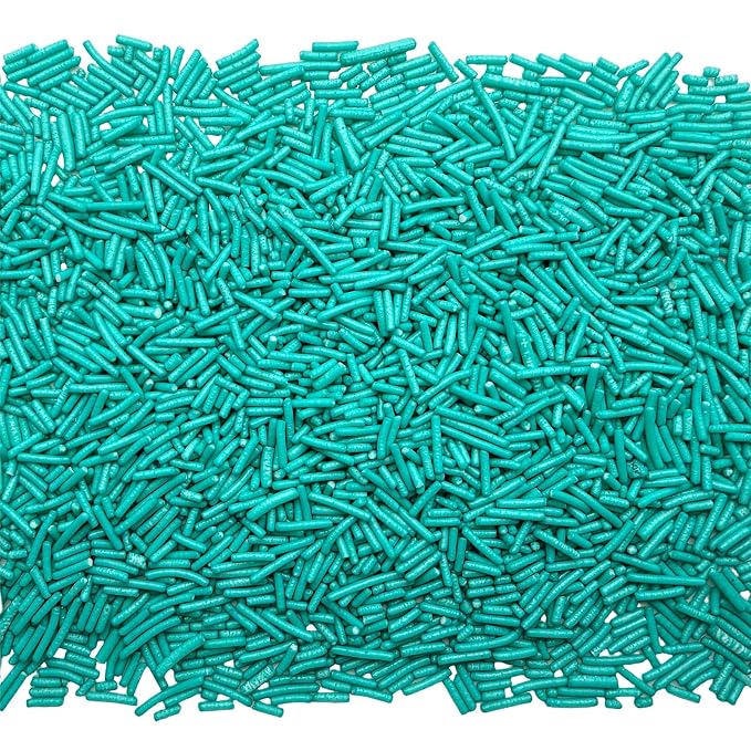 SE Si&Moos Teal Jimmies Sprinkles Teal Sprinkles for Cake Decorating Edible Crunchy Jimmies for Topping Ice Cream, Cookies, Cakes, Cupcakes, Dessert Decorating 3 OZ
