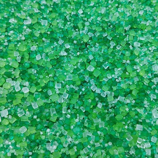 St. Patrick's Day Sprinkles Sugar Crystals for Cake Decorating, White Green Sprinkles Mix, Edible Large Crystals Sparkling Sugar for Baking, Birthday, Ice Cream, Cookies, Cake Decorations
