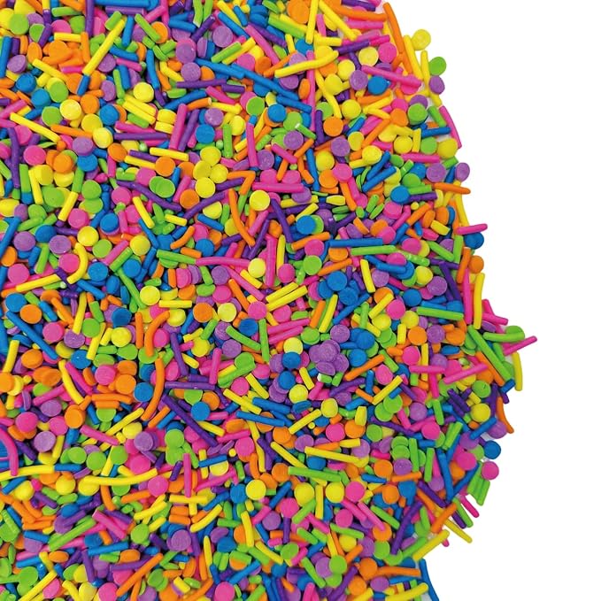 EPHVODI Neon Sprinkles for Cake Decorating, 3 oz Baking Edible Cake Decorations Pastel Jimmies Confetti Sprinkle Mix for Donut Cookie Cupcake Ice Cream Toppings