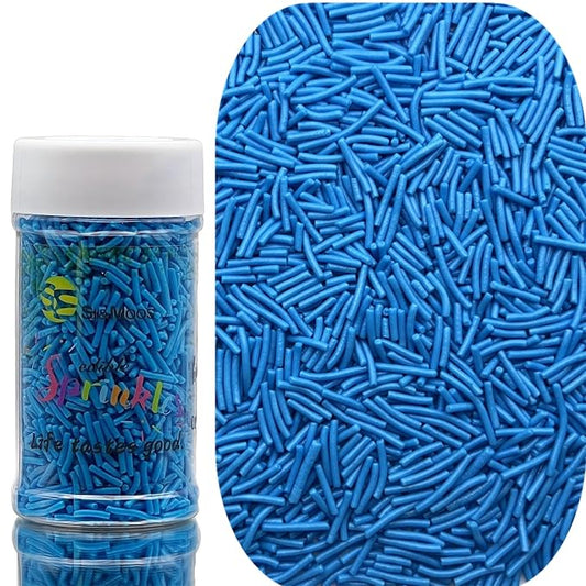 SE Si&Moos Navy Blue Jimmies Sprinkles Blue Sprinkles for Cake Decorating Edible Crunchy Jimmies for Topping Ice Cream, Cookies, Cakes, Cupcakes, Dessert Decorating 3 OZ