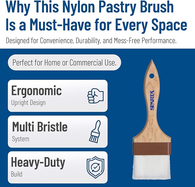 SPARTA 4039800 Nylon Wide Brush, Flat With Nylon Bristles, 3 Inches, Tan, (Pack of 12)