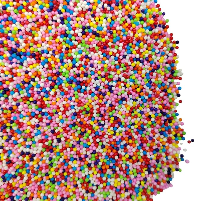 Homankit Rainbow Nonpareils Sprinkles Edible Cookie Decorations Mini Pearls for Decorating Cake, Baking, Cupcake Toppers, Ice Cream, Donuts 3.88 Ounce