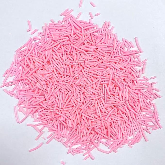 Sentovac Pink Jimmies Sprinkles Edible for Cake Decorating Valentines Sprinkles Sugar Candy Cookie Cupcake Topper Ice Cream Baking Decorations Wedding Halloween Christmas Supplies 3.53oz