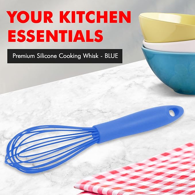 Chef Craft Premium Silicone Wire Cooking Whisk, 10.5 inch, Blue