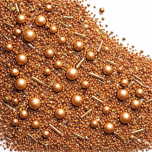 Bronze Sprinkles – Premium Metallic Bronze Pearl Cake & Cupcake Sprinkles (4.2 oz) – Bake Stable, Soft Chew, No Synthetic Dyes – Edible Decorating Sprinkles for Cookies & Baking