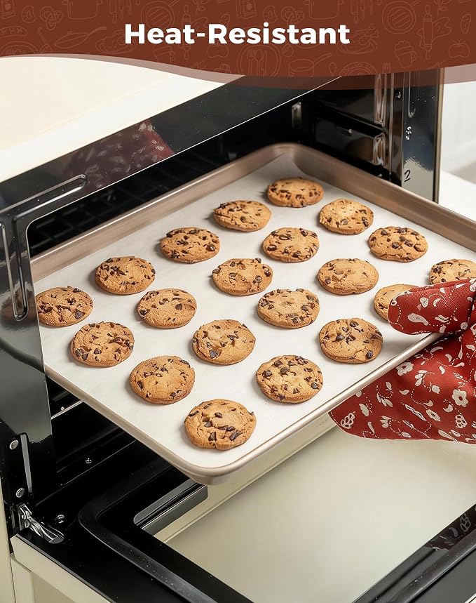 12x16 Parchment Paper Sheets – 80 Precut, Unbleached, Non-Stick Sheets for Half Baking Sheet, Flat-Packed (No Folds/Creases) & Oven Safe, Gift Box for Baking, Air Fryer & Microwave
