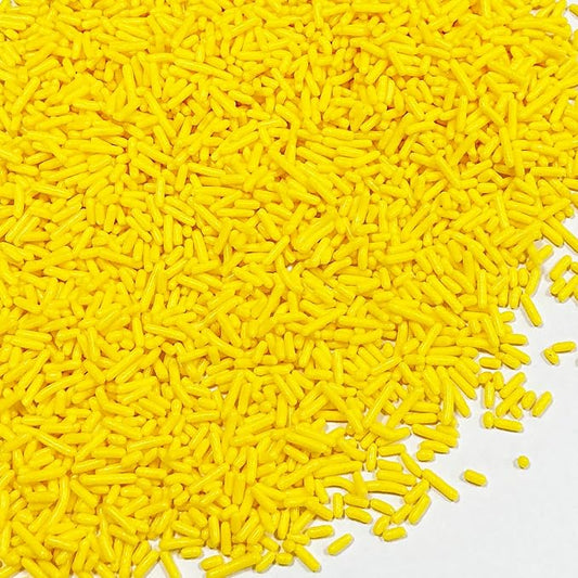 Homipooty Yellow Soft Jimmies Sprinkles Edible Candy Jimmies Sprinkles for Cake Decorating 78g/2.75oz Cookie Cupcake Topper Ice Cream